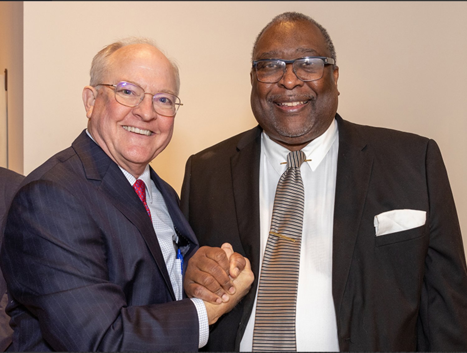 Dr. William Boteler, left, and Dr. Acie Whitlock were honored by the Dental Alumni Board during a Jan 27 celebration. Whitlock is the 2023 Dental Alumnus of the Year, and Boteler is the 2023 Distinguished Friend of the Year.